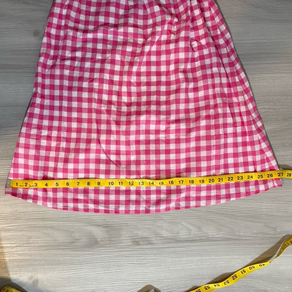 Benetton Little Girls Dress Gingham Ruffle Dress Off Shoulder Red Green Sz 11-12 - Picture 10 of 16